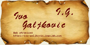 Ivo Galjković vizit kartica